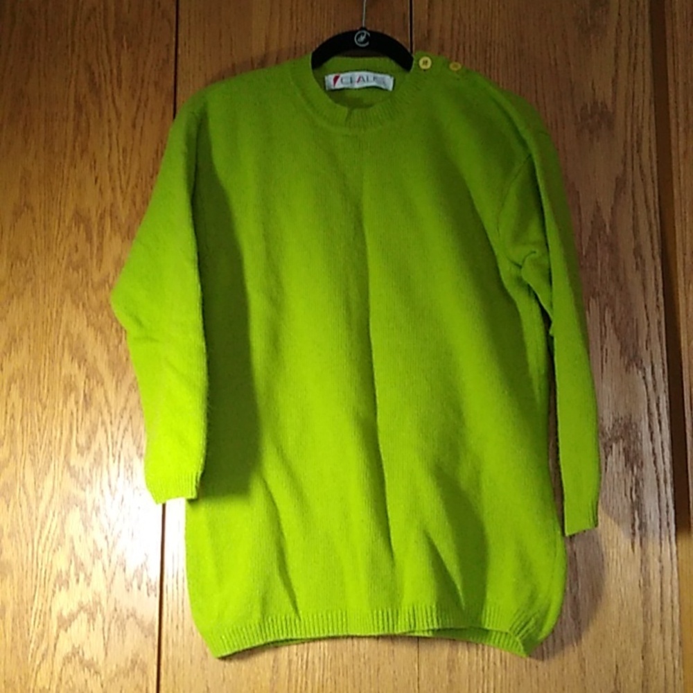 Chaus brand green sweater, size small